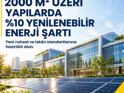 2000 m² Uzeri Binalarda 10 Yenilenebilir Enerji Sarti